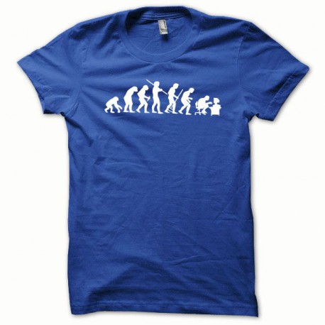 Tee shirt Evolution blanc/bleu royal