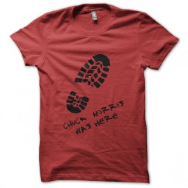 tee shirt chuck norris was here red