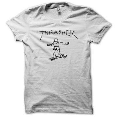 white tee shirt Thrasher