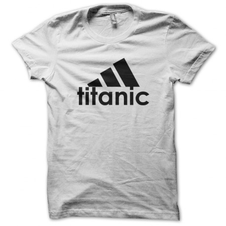 adidas logo t-shirt titanic funny white