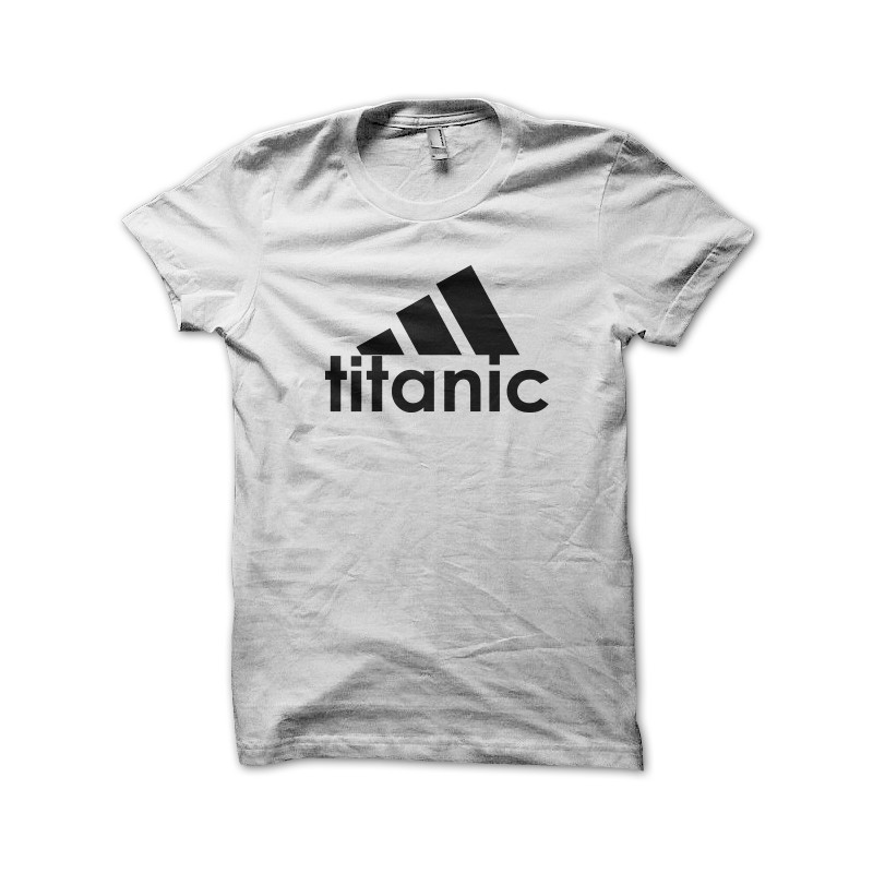 t-shirt adidas logo titanic funny white