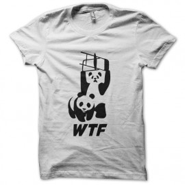tee shirt wwe and wwf Panda wtf blanc