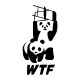tee shirt wwe and wwf Panda wtf blanc