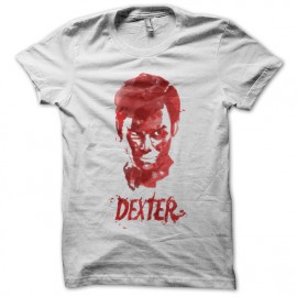 camisa de Dexter efectos de pintura blanca