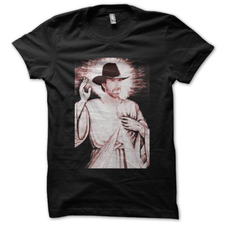 tee shirt chuck norris jesus noir