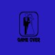 Tee shirt Game Over noir/bleu royal