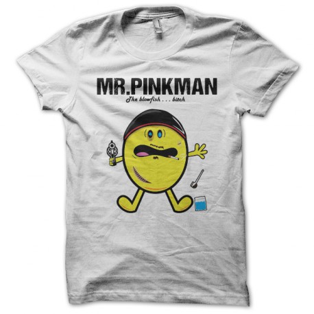 tee shirt PACMAN MR PINKMAN blanc