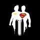 Batman y Superman camiseta efectos insignia de la sombra
