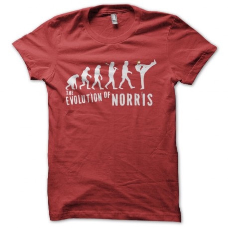 Evolution t-shirt chuck norris red