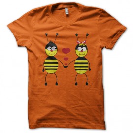 tee shirt Bee Love orange