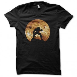 Wolverine camisa de la luna llena sombra plano trasero negro