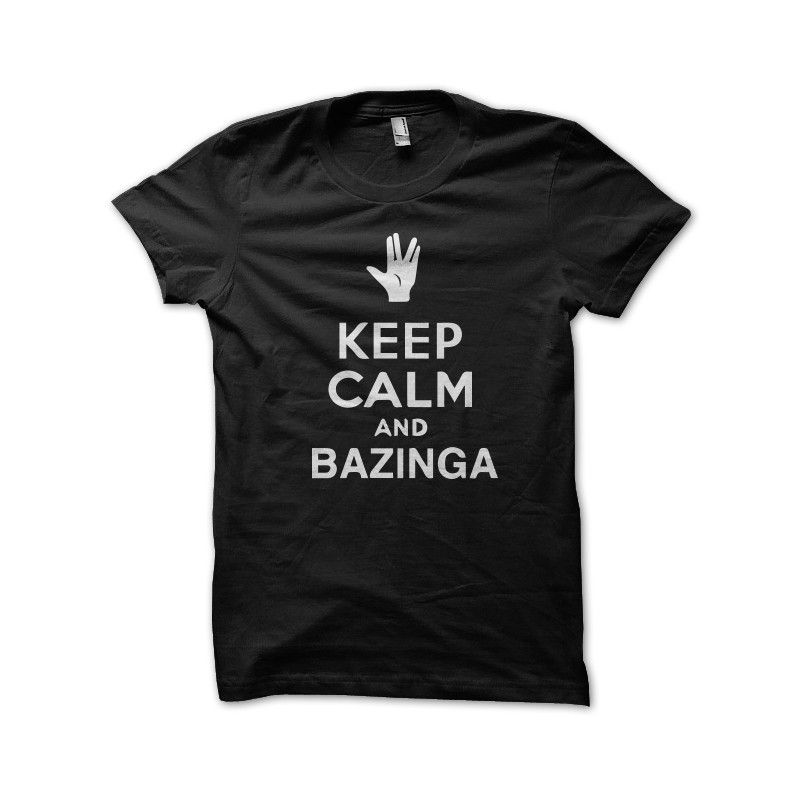 tee shirt keep calm and bazinga black