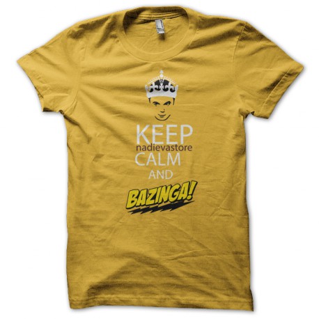 shirt keep calm and nadievastore bazinga yellow