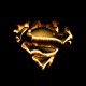 tee shirt superman logo in fire noir