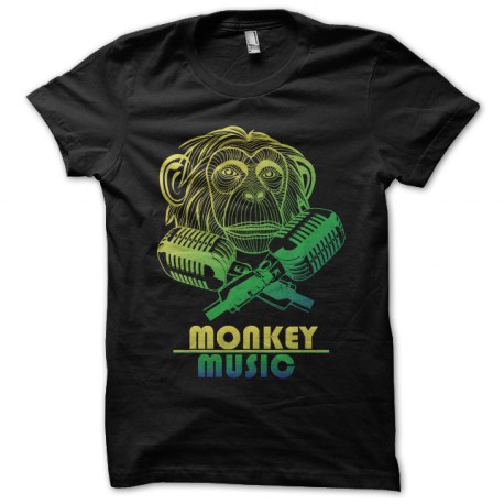 camiseta del negro de la música camisa del mono
