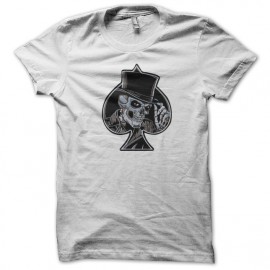 tee shirt skull spade  white