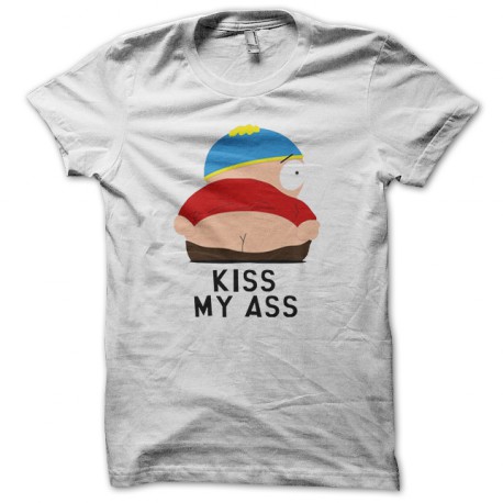 tee shirt eric cartman south park kiss my ass blanc