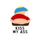 tee shirt eric cartman south park kiss my ass blanc