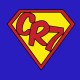 tee shirt Super Cristiano Ronaldo CR7 parodie Superman bleu