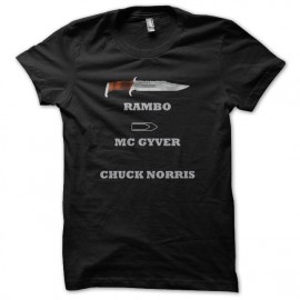 camisa de Chuck Norris vs rambo negro