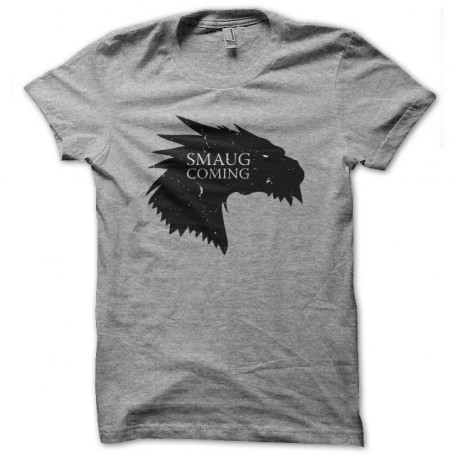 tee shirt smaug is coming gris