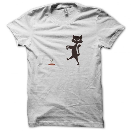 t-shirt black cat white