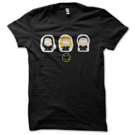 negro camiseta nirvana South Park
