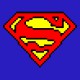 camisa de superman arte azul del pixel