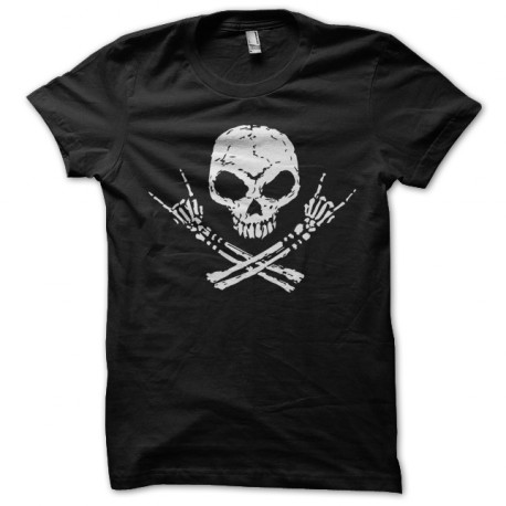 tee shirt skull rockc noir