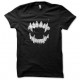black t-shirt vampire fangs