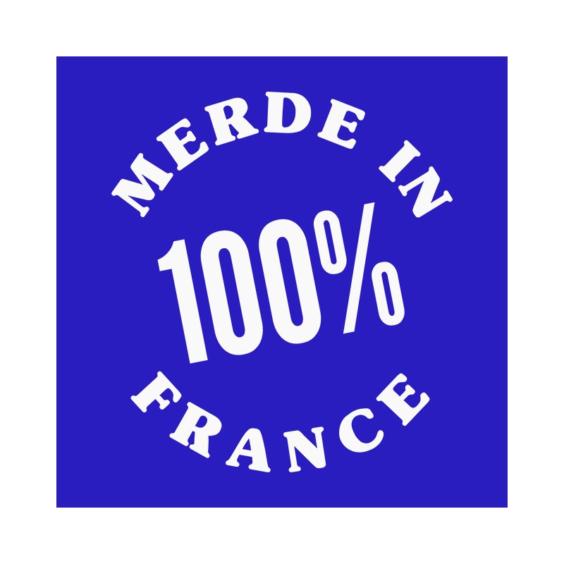 Tee Shirt Merde in France White on Bleu Marine