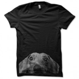 negro camiseta de perro diseño divertido