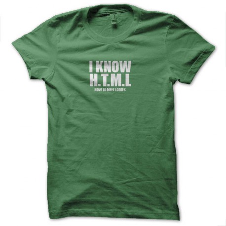 camiseta Sé el HTML valle de silicio verde