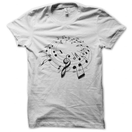 blanco diseño de la música camiseta de la