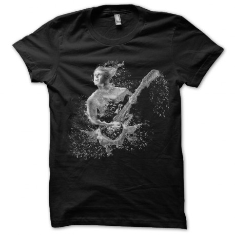 camisa de la guitarra rock diseño del arte negro