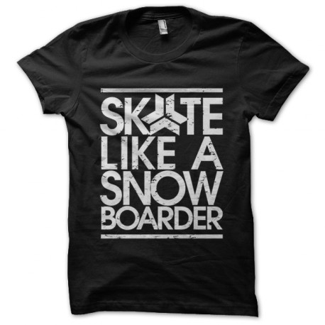 shirt skete like a black snow boarder