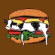 camiseta de la vaca marrón hamburguesa