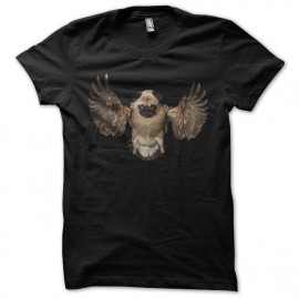 tee shirt pug bird noir