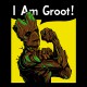 tee shirt I Am Groot noir