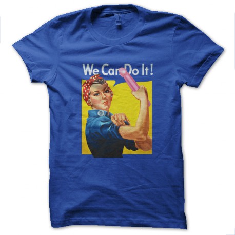 tee shirt we can do it bleu