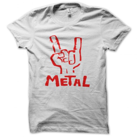tee shirt rock metal blanc