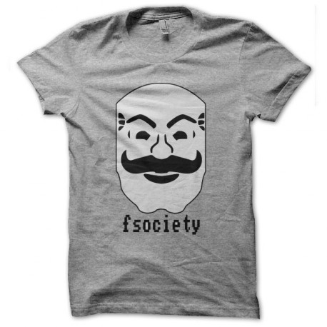 tee shirt fsociety mr robot gris