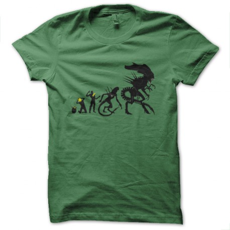 tee shirt evolution green alien