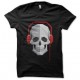 music skull t-shirt black