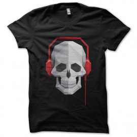 music skull t-shirt black