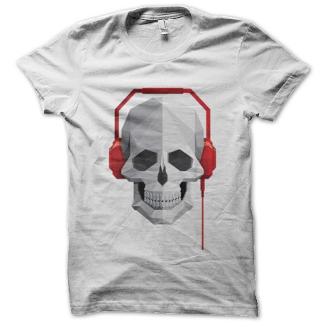 music skull t-shirt white