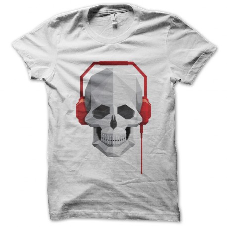 tee shirt music skull blanc