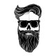 tee shirt skull beard blanc