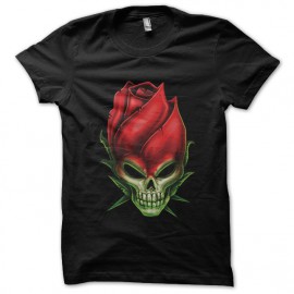 tee shirt rose skull noir