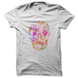 tee shirt skull art blanc